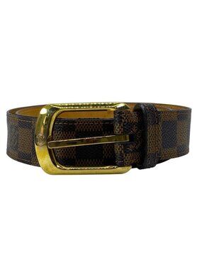 Louis Vuitton Damier Ceinture Ellipse Belt Ebene Canvas Leather Brown Daily